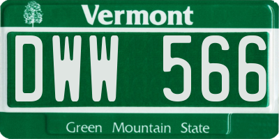 VT license plate DWW566