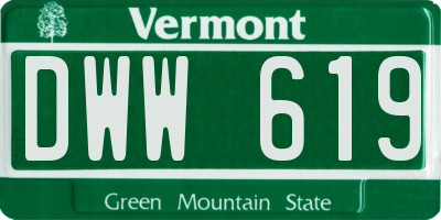 VT license plate DWW619
