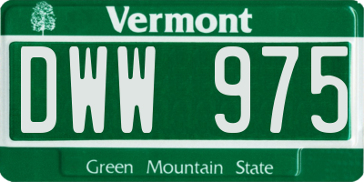 VT license plate DWW975