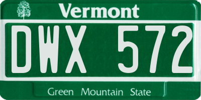 VT license plate DWX572