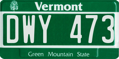 VT license plate DWY473