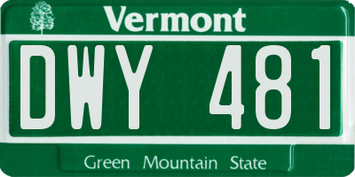 VT license plate DWY481
