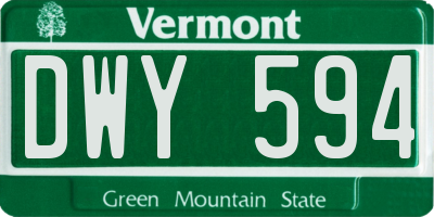 VT license plate DWY594