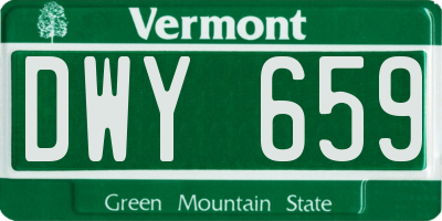 VT license plate DWY659
