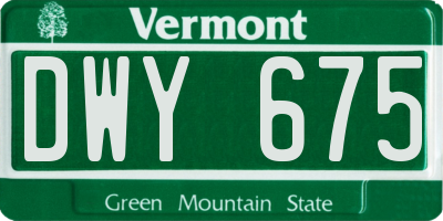 VT license plate DWY675