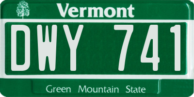 VT license plate DWY741