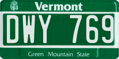 VT license plate DWY769
