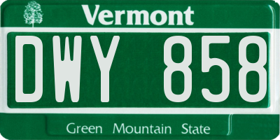 VT license plate DWY858