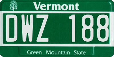 VT license plate DWZ188