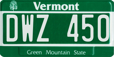 VT license plate DWZ450