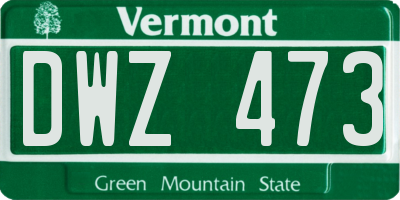 VT license plate DWZ473
