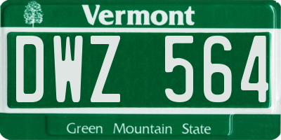 VT license plate DWZ564