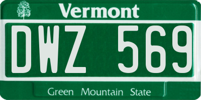 VT license plate DWZ569