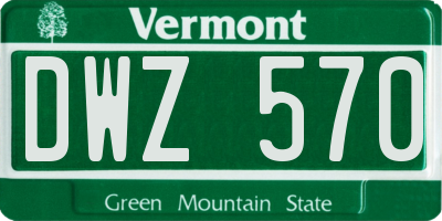 VT license plate DWZ570