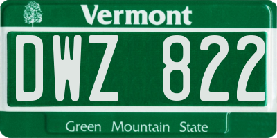 VT license plate DWZ822