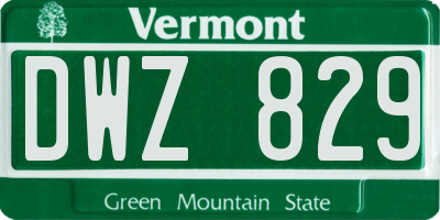 VT license plate DWZ829