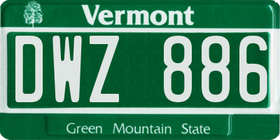 VT license plate DWZ886