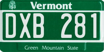 VT license plate DXB281