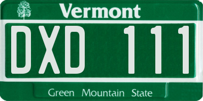 VT license plate DXD111