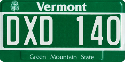 VT license plate DXD140