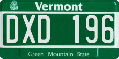 VT license plate DXD196