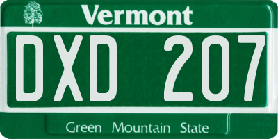 VT license plate DXD207