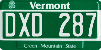 VT license plate DXD287