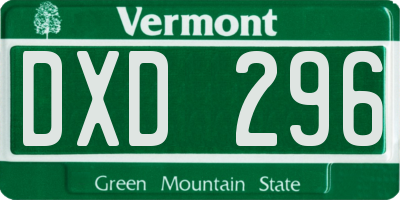 VT license plate DXD296