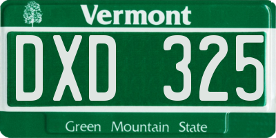 VT license plate DXD325