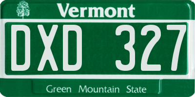 VT license plate DXD327