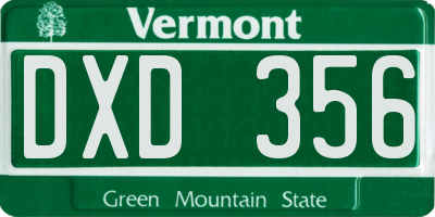 VT license plate DXD356