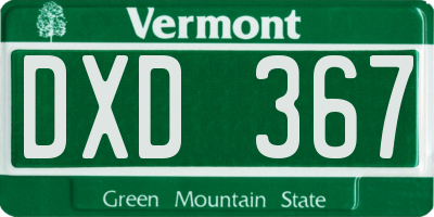 VT license plate DXD367