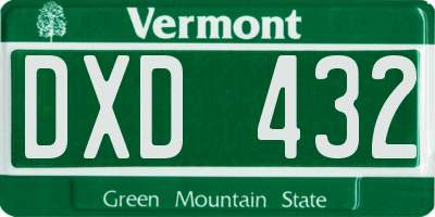 VT license plate DXD432