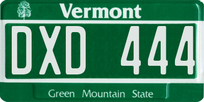 VT license plate DXD444