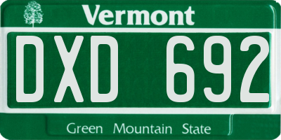 VT license plate DXD692