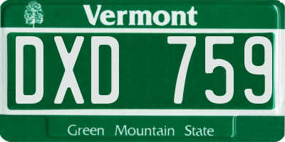 VT license plate DXD759