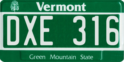 VT license plate DXE316