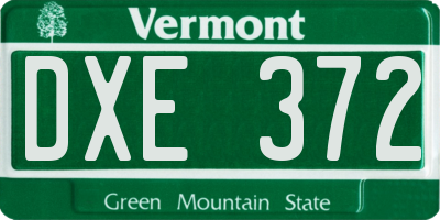 VT license plate DXE372