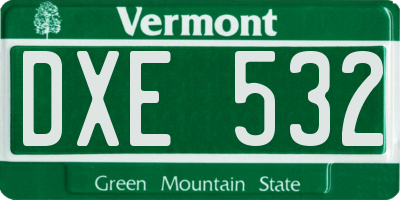 VT license plate DXE532