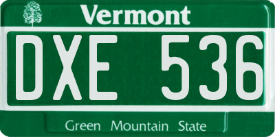 VT license plate DXE536