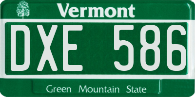 VT license plate DXE586