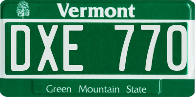 VT license plate DXE770
