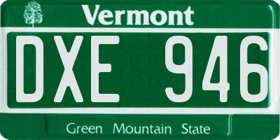 VT license plate DXE946