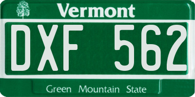VT license plate DXF562
