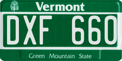 VT license plate DXF660