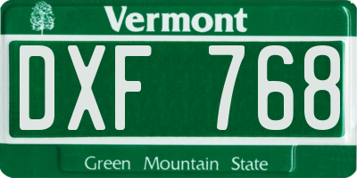 VT license plate DXF768