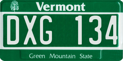 VT license plate DXG134