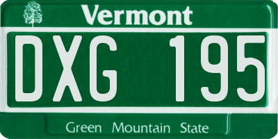 VT license plate DXG195