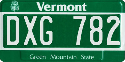VT license plate DXG782