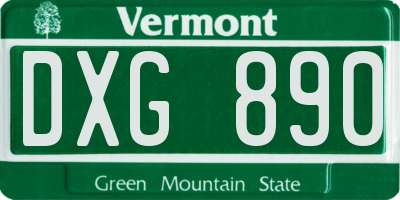 VT license plate DXG890